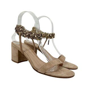 Gianvito Rossi Tebe 60 Suede Chain Ankle Strap Heeled Sandals